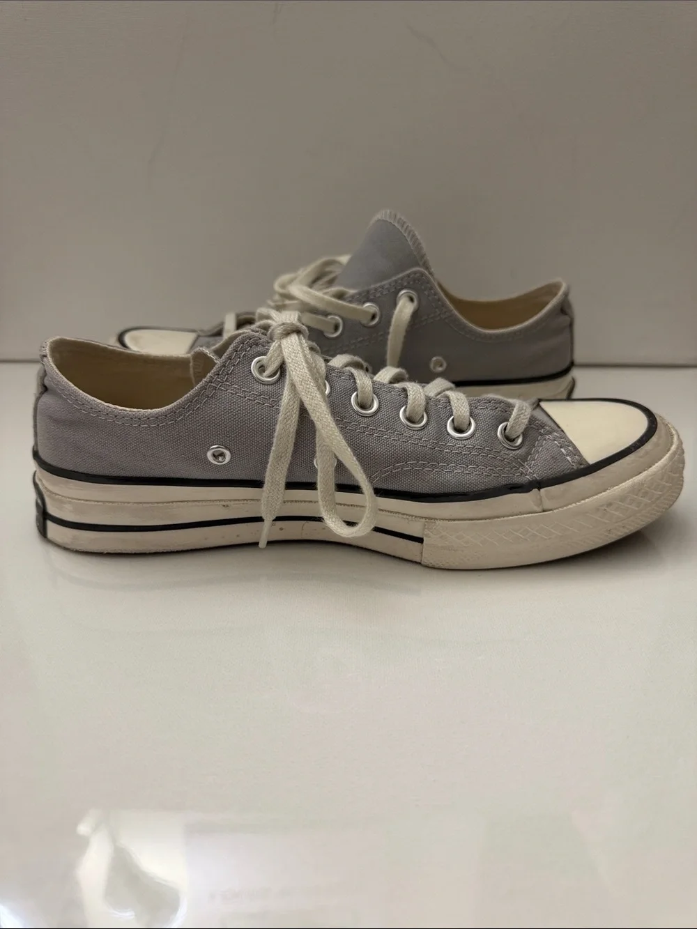 Converse Chuck 70 Low Top Sneakers in Wolf Grey and Cream